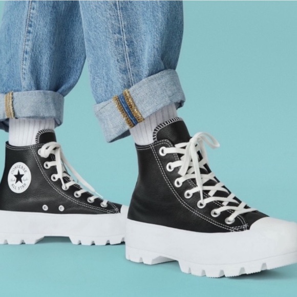 leather converse lugged